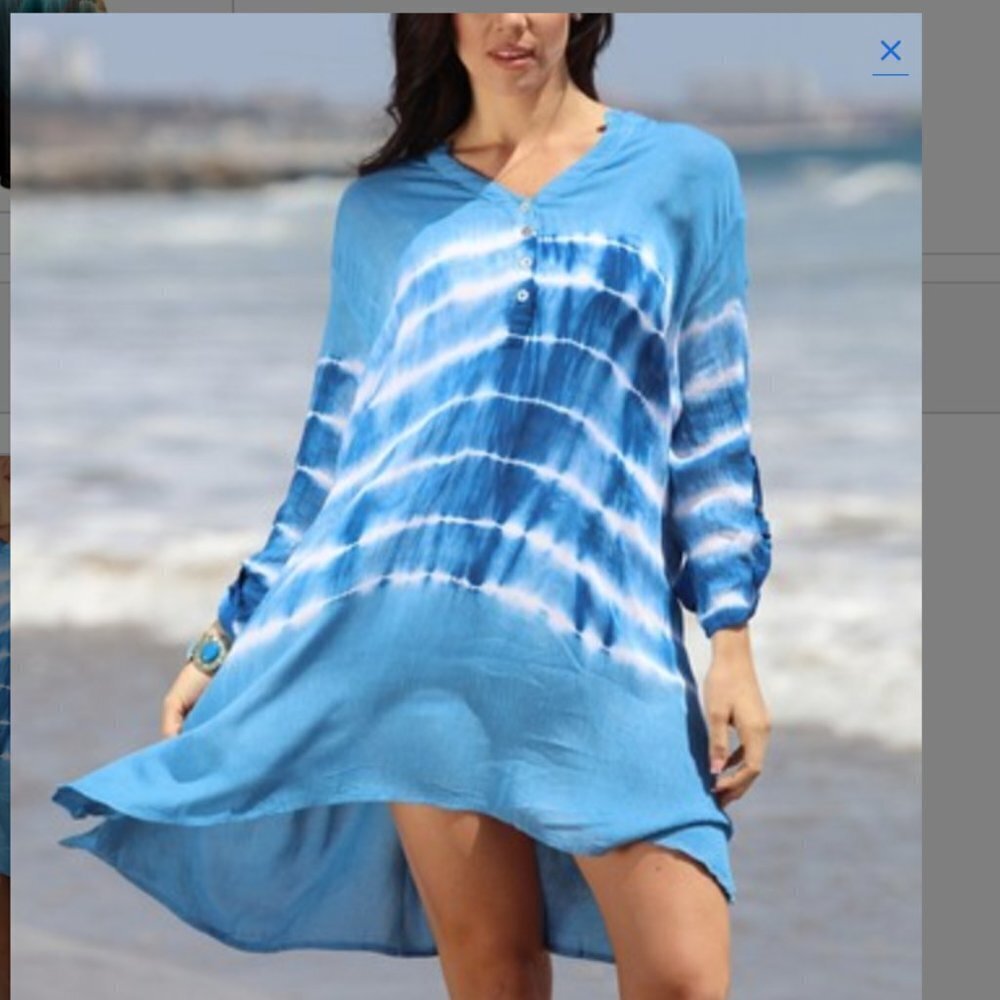 S.R. Fashion Distressed Blue Tunic - Picture 8 of 9